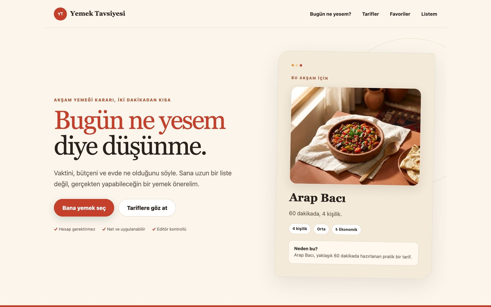 Yemek Tavsiyesi — yemektavsiyesi.com